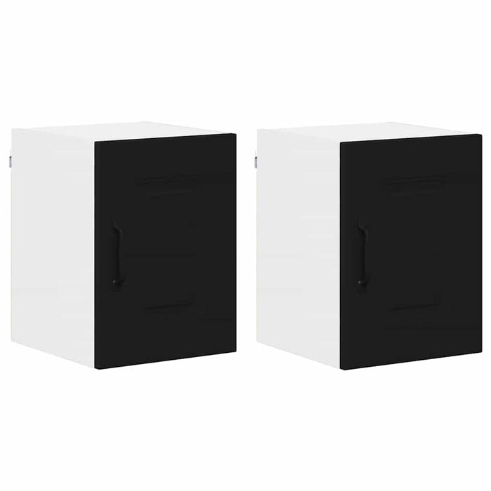 Kitchen Wall Cabinet With Shelf 2 Pcs Black 30 X 31 X 40 Cm Nnaaki