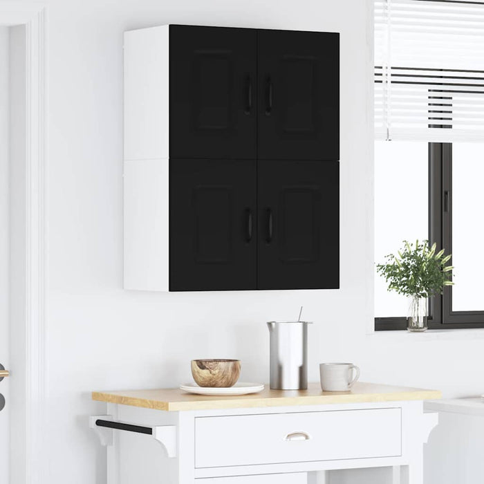Kitchen Wall Cabinet With Shelf 2 Pcs Black 60 X 31 X 40 Cm Nnappi