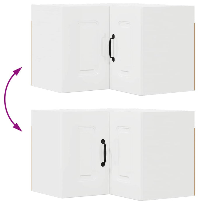 Kitchen Wall Cabinet With Door Glossy Look White 57 X 57 X 40 Cm Nnalbn