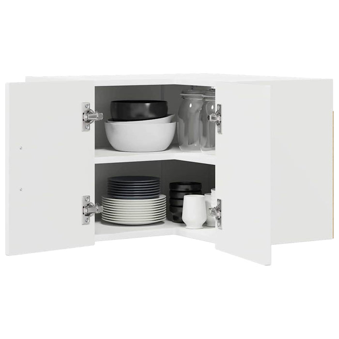 Kitchen Wall Cabinet With Door Glossy Look White 57 X 57 X 40 Cm Nnalbn