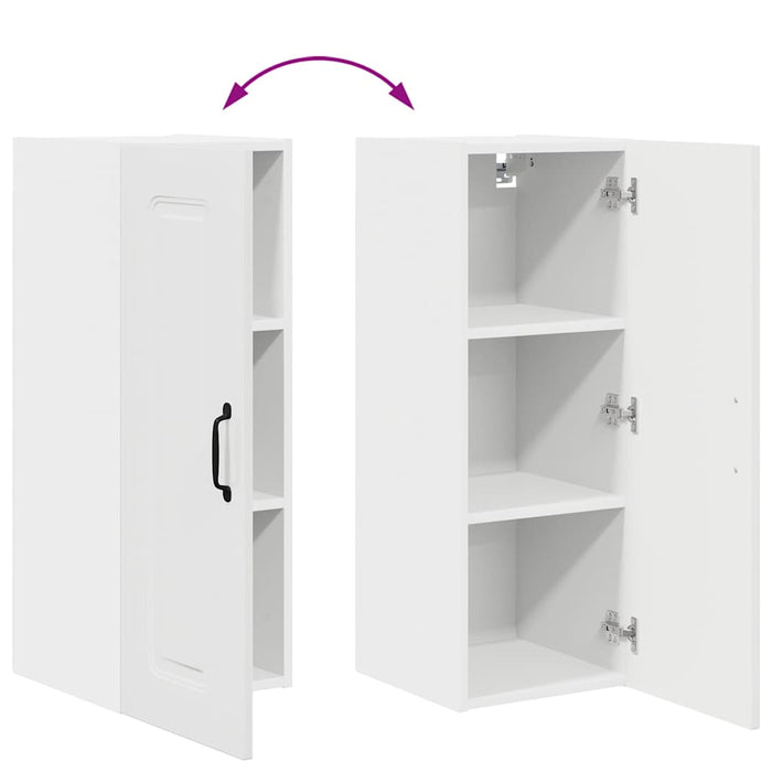 Kitchen Wall Cabinet With Door Glossy Look White 30 X 31 X 80 Cm Nnallx