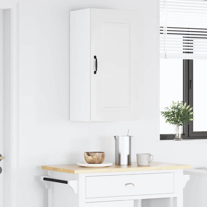 Kitchen Wall Cabinet With Door Glossy Look White 40 X 31 X 80 Cm Nnalin