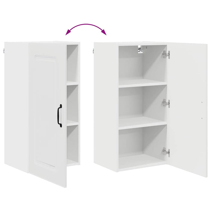 Kitchen Wall Cabinet With Door Glossy Look White 40 X 31 X 80 Cm Nnalin