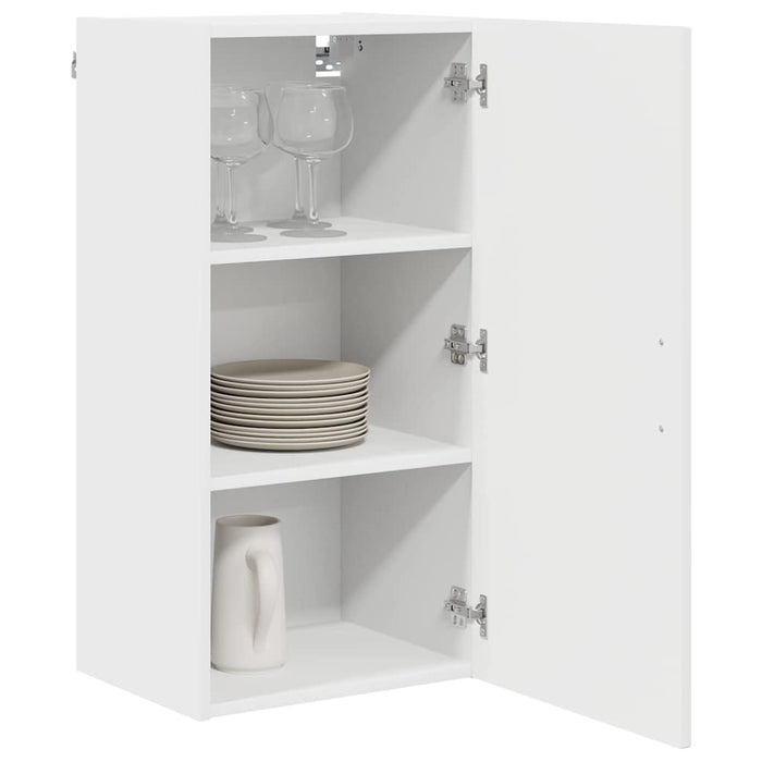 Kitchen Wall Cabinet With Door Glossy Look White 40 X 31 X 80 Cm Nnalin