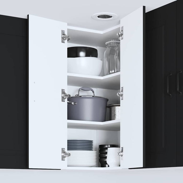 Kitchen Wall Cabinet Black 57 X 57 X 80 Cm Engineered Wood Nnaixp