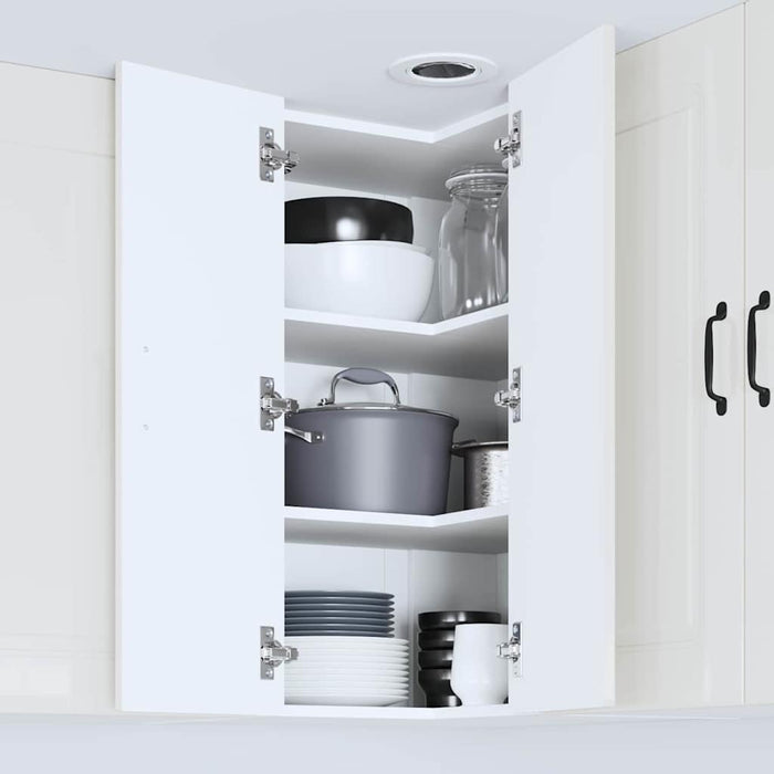 Kitchen Wall Cabinet With Door Glossy Look White 57 X 57 X 80 Cm Nnaixn