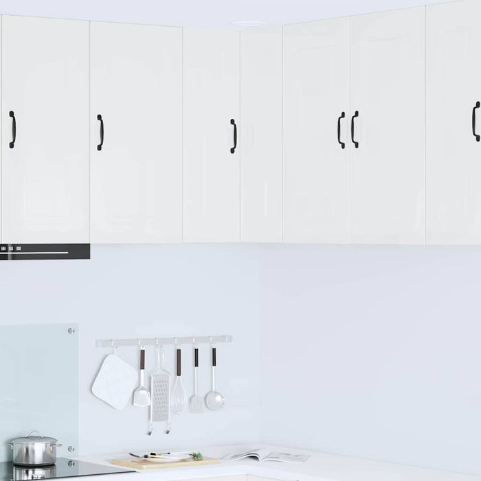 Kitchen Wall Cabinet With Door Glossy Look White 57 X 57 X 80 Cm Nnaixn