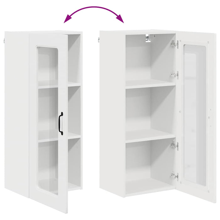 Kitchen Wall Cabinet Glossy Look White 40 X 31 X 100 Cm Nnaian