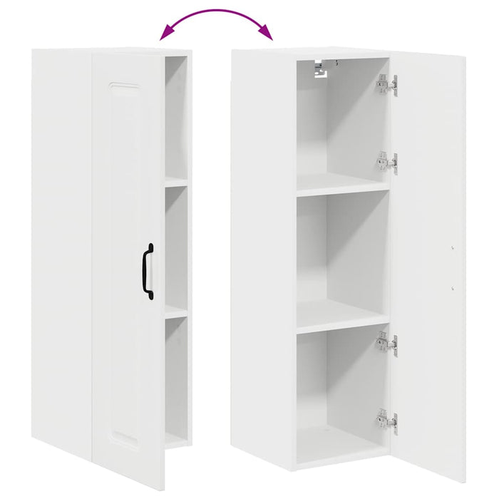 Kitchen Wall Cabinet Glossy Look White 30 X 31 X 100 Cm Nnaipn