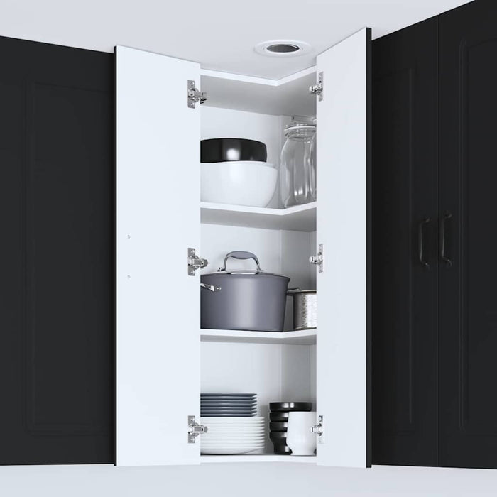 Kitchen Wall Cabinet Black 57 X 57 X 100 Cm Engineered Wood Nnanop