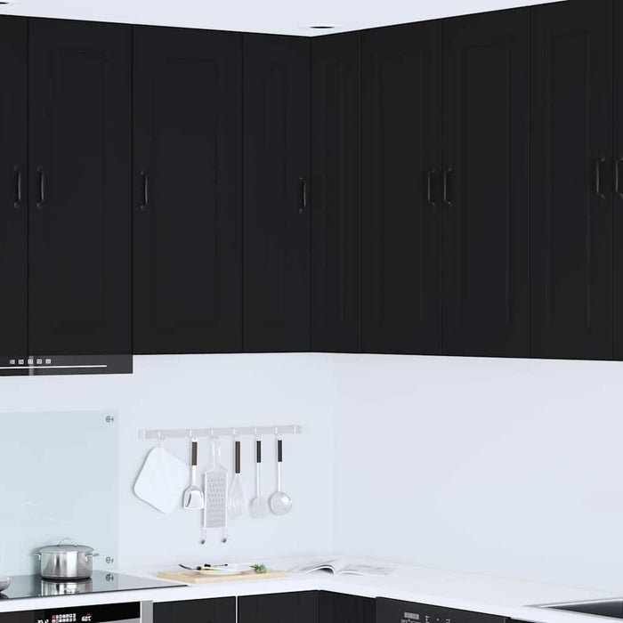 Kitchen Wall Cabinet Black 57 X 57 X 100 Cm Engineered Wood Nnanop