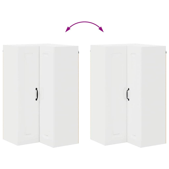 Kitchen Wall Cabinet Glossy Look White 57 X 57 X 100 Cm Nnanon