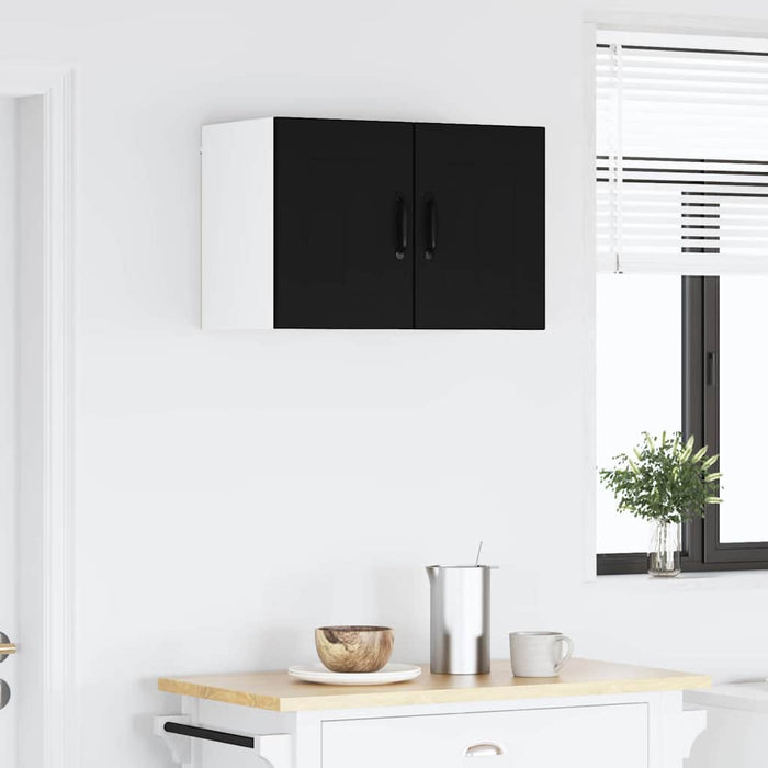 Kitchen Wall Cabinet With Shelf 2 Pcs Black 30 X 31 X 40 Cm Nnanpi