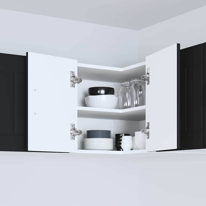 Kitchen Wall Cabinet Black 57 X 57 X 40 Cm Engineered Wood Nnakpl