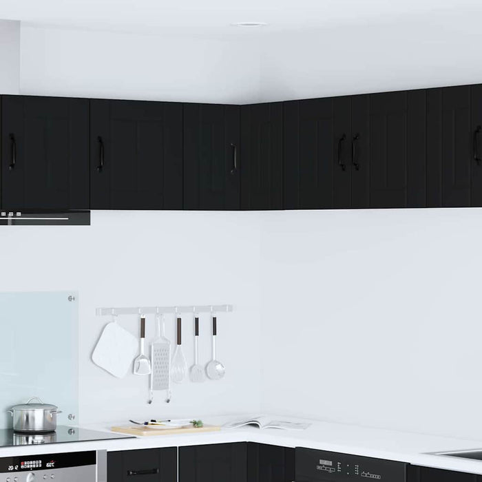 Kitchen Wall Cabinet Black 57 X 57 X 40 Cm Engineered Wood Nnakpl