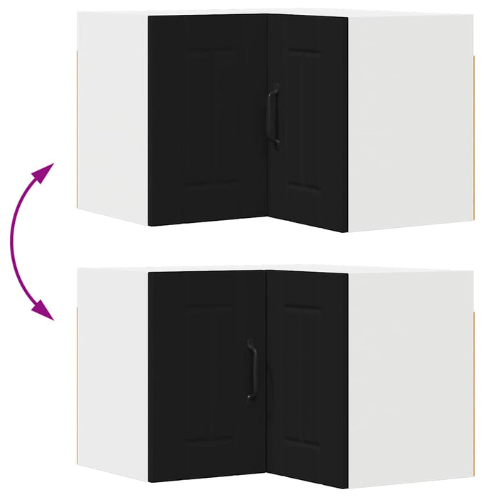 Kitchen Wall Cabinet Black 57 X 57 X 40 Cm Engineered Wood Nnakpl