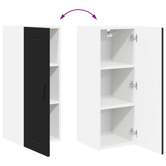 Kitchen Wall Cabinet Black 30 X 31 X 80 Cm Engineered Wood Nnpbbi