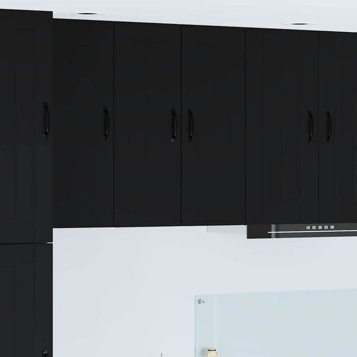 Kitchen Wall Cabinet With Shelf 2 Pcs Black 30 X 31 X 80 Cm Nnpbbn