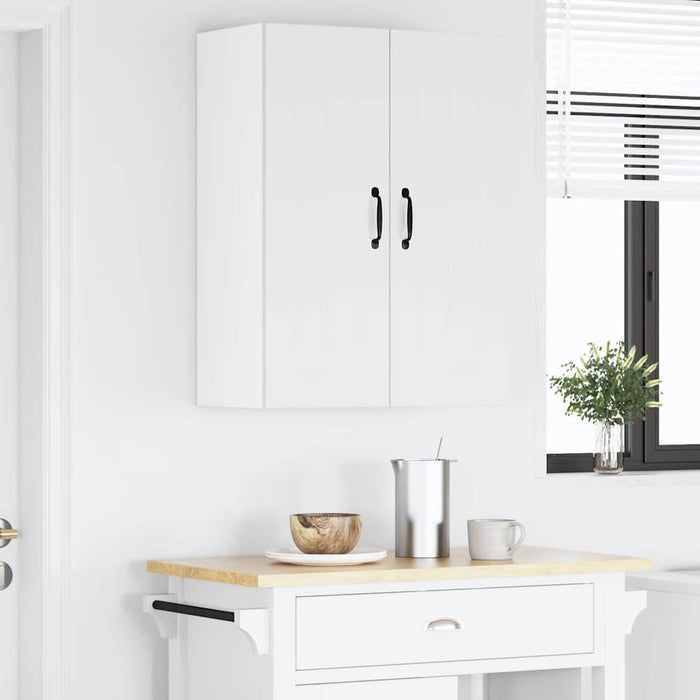Kitchen Wall Cabinet Glossy Look White 30 X 31 X 80 Cm Nnpbot