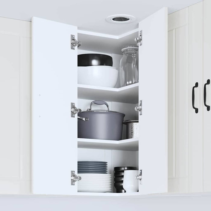 Kitchen Wall Cabinet Glossy Look White 57 X 57 X 80 Cm Nnpbik