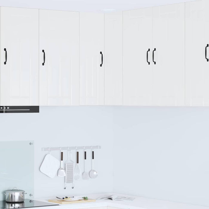 Kitchen Wall Cabinet Glossy Look White 57 X 57 X 80 Cm Nnpbik