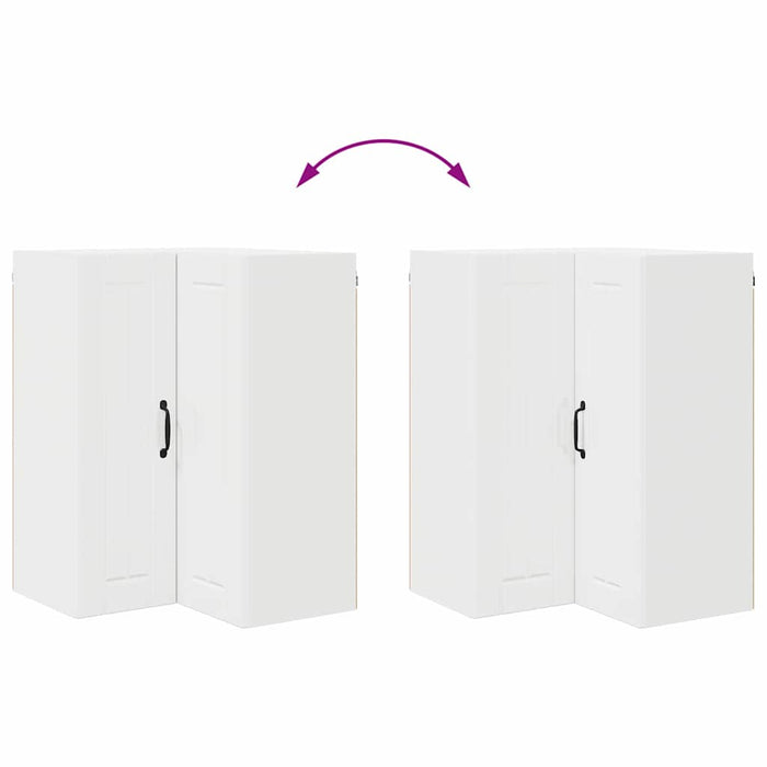 Kitchen Wall Cabinet Glossy Look White 57 X 57 X 80 Cm Nnpbik