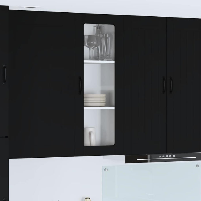 Kitchen Wall Cabinet Black 40 X 31 X 100 Cm Engineered Wood Nnpbkl