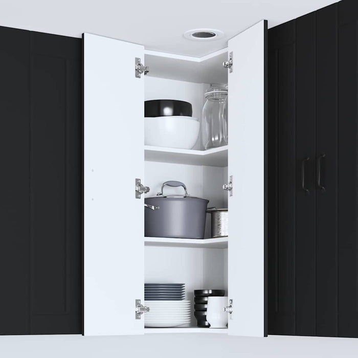 Kitchen Wall Cabinet Black 57 X 57 X 100 Cm Engineered Wood Nnpoll