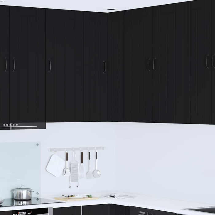 Kitchen Wall Cabinet Black 57 X 57 X 100 Cm Engineered Wood Nnpoll