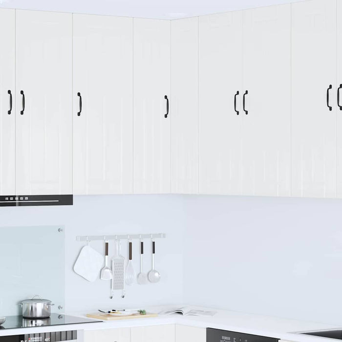 Kitchen Wall Cabinet Glossy Look White 57 X 57 X 100 Cm Nnpolk