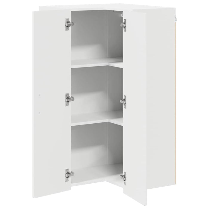 Kitchen Wall Cabinet Glossy Look White 57 X 57 X 100 Cm Nnpolk