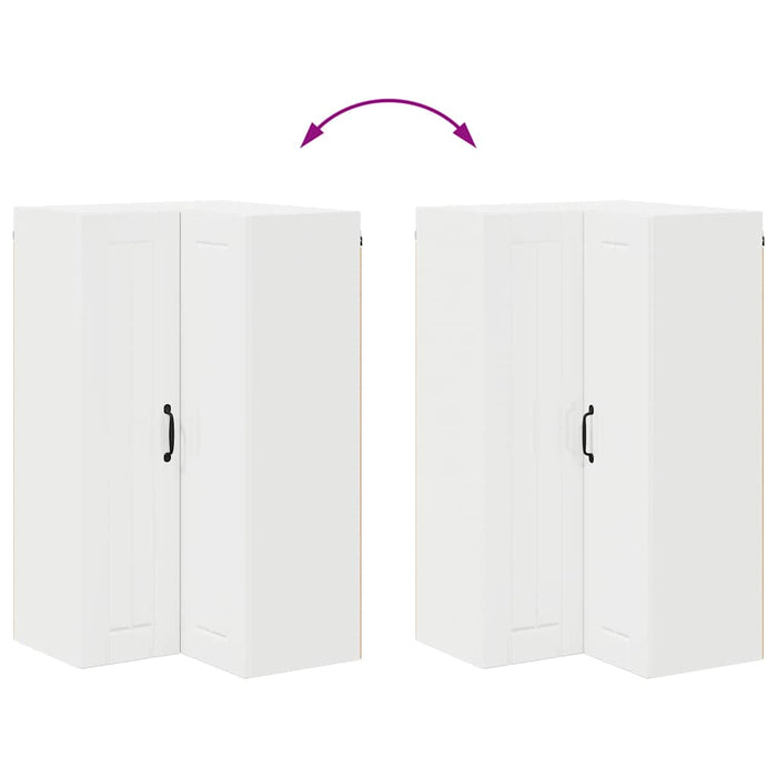 Kitchen Wall Cabinet Glossy Look White 57 X 57 X 100 Cm Nnpolk