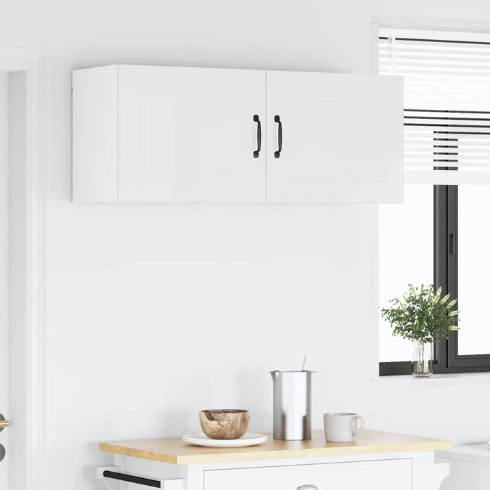 Kitchen Wall Cabinet With Door Glossy Look White 50 X 31 X 40 Cm Nnpxpt