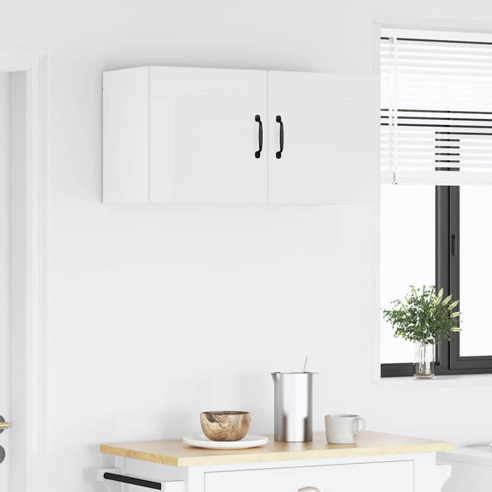 Kitchen Wall Cabinet With Door Glossy Look White 80 X 31 X 40 Cm Nnpxnk
