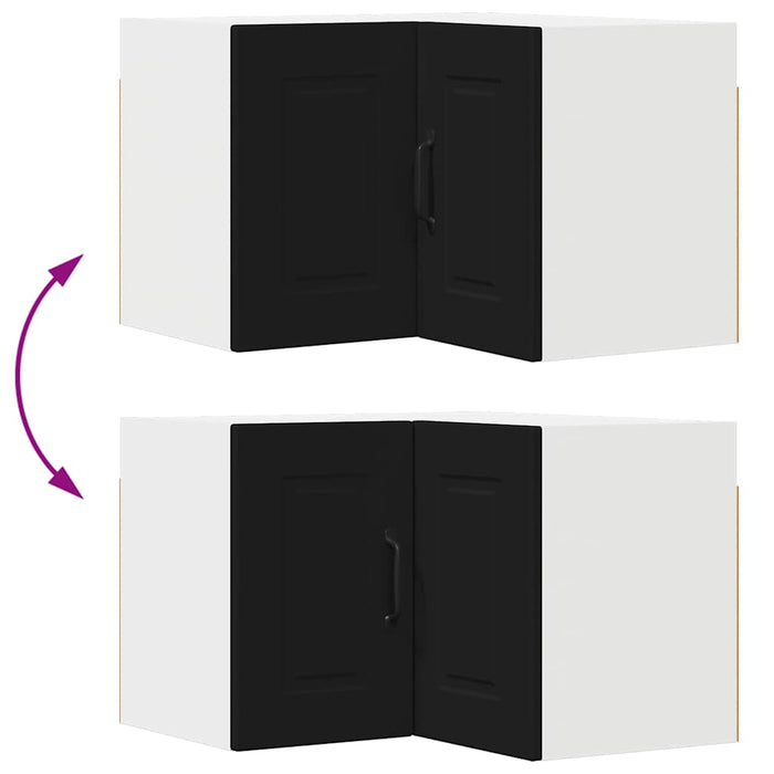 Kitchen Wall Cabinet Black 57 X 57 X 40 Cm Engineered Wood Nnptbl