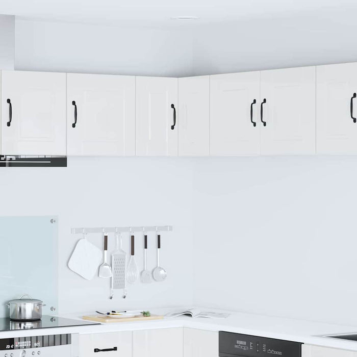 Kitchen Wall Cabinet With Door Glossy Look White 57 X 57 X 40 Cm Nnptbk