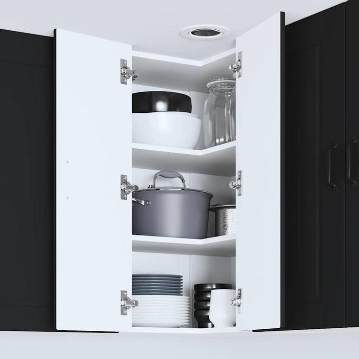 Kitchen Wall Cabinet Black 57 X 57 X 80 Cm Engineered Wood Nnpaxl