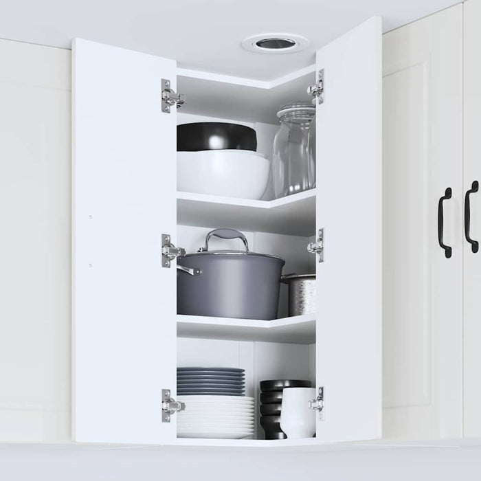 Kitchen Wall Cabinet With Door Glossy Look White 57 X 57 X 80 Cm Nnpaxk