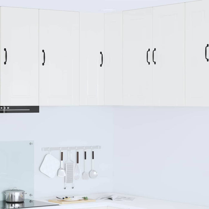 Kitchen Wall Cabinet With Door Glossy Look White 57 X 57 X 80 Cm Nnpaxk
