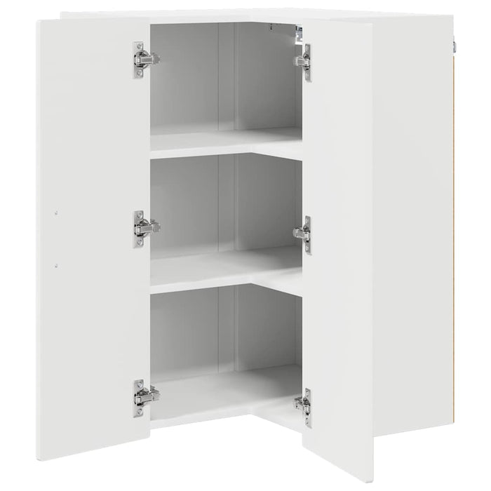 Kitchen Wall Cabinet With Door Glossy Look White 57 X 57 X 80 Cm Nnpaxk