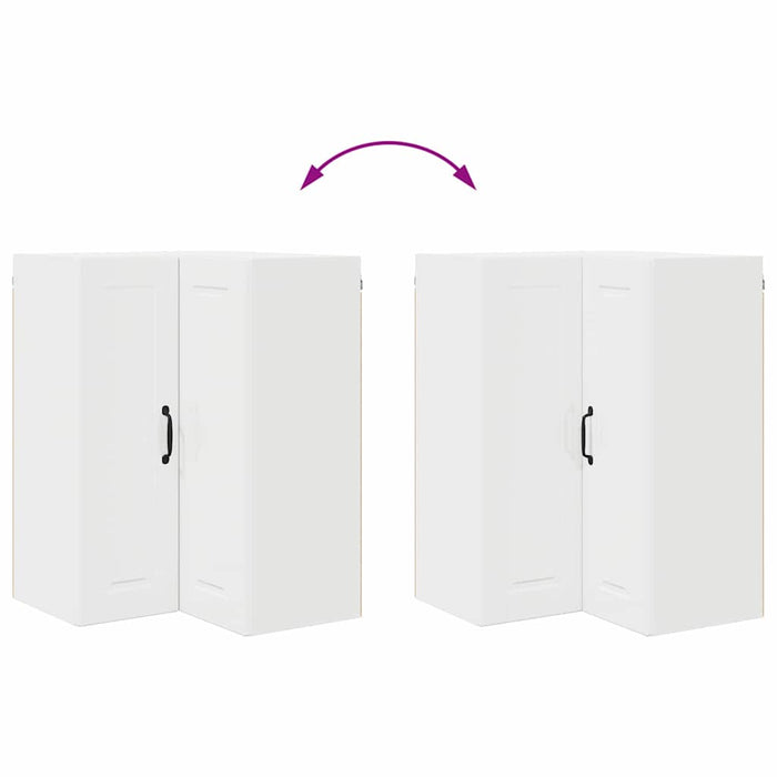 Kitchen Wall Cabinet With Door Glossy Look White 57 X 57 X 80 Cm Nnpaxk