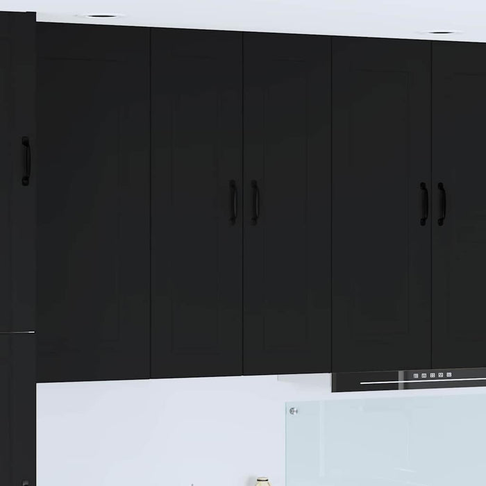 Kitchen Wall Cabinet Black 30 X 31 X 100 Cm Engineered Wood Nnpapl