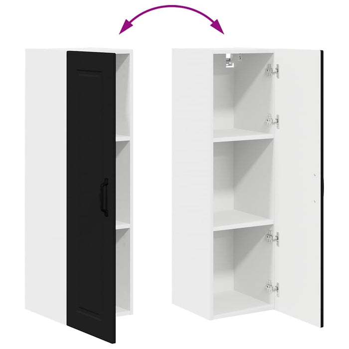 Kitchen Wall Cabinet Black 30 X 31 X 100 Cm Engineered Wood Nnpapl