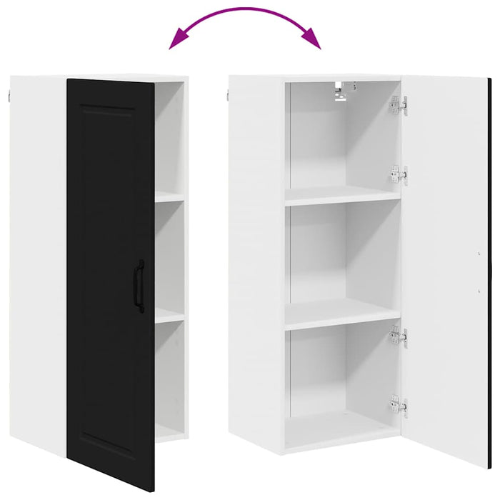 Kitchen Wall Cabinet Black 40 X 31 X 100 Cm Engineered Wood Nnpall
