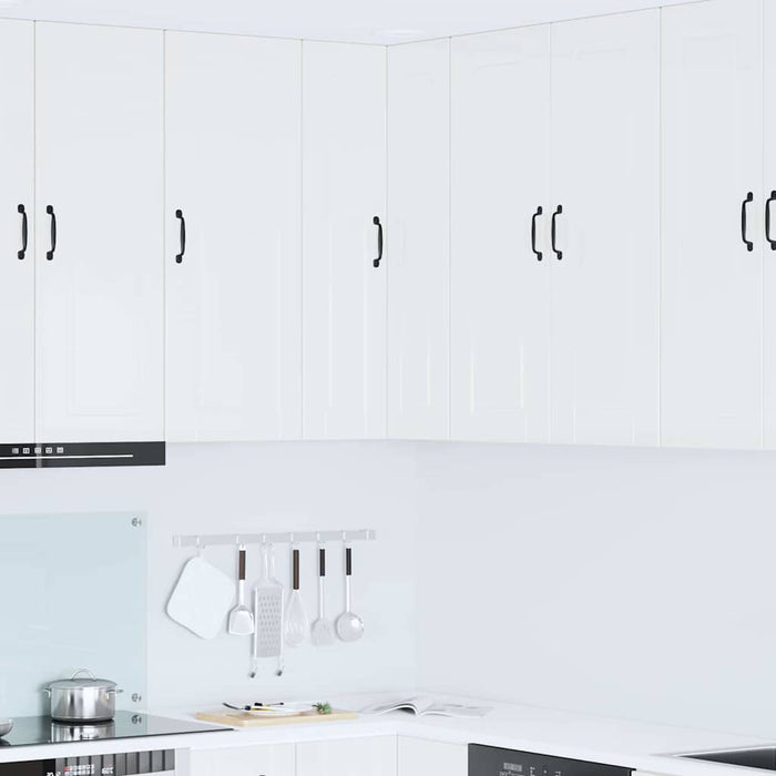 Kitchen Wall Cabinet Glossy Look White 57 X 57 X 100 Cm Nnppok