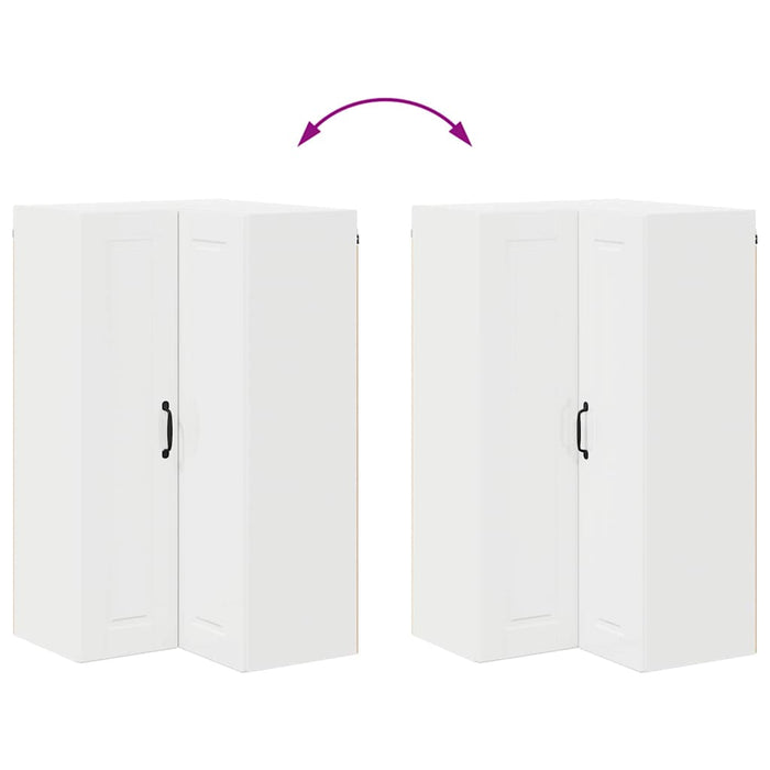 Kitchen Wall Cabinet Glossy Look White 57 X 57 X 100 Cm Nnppok