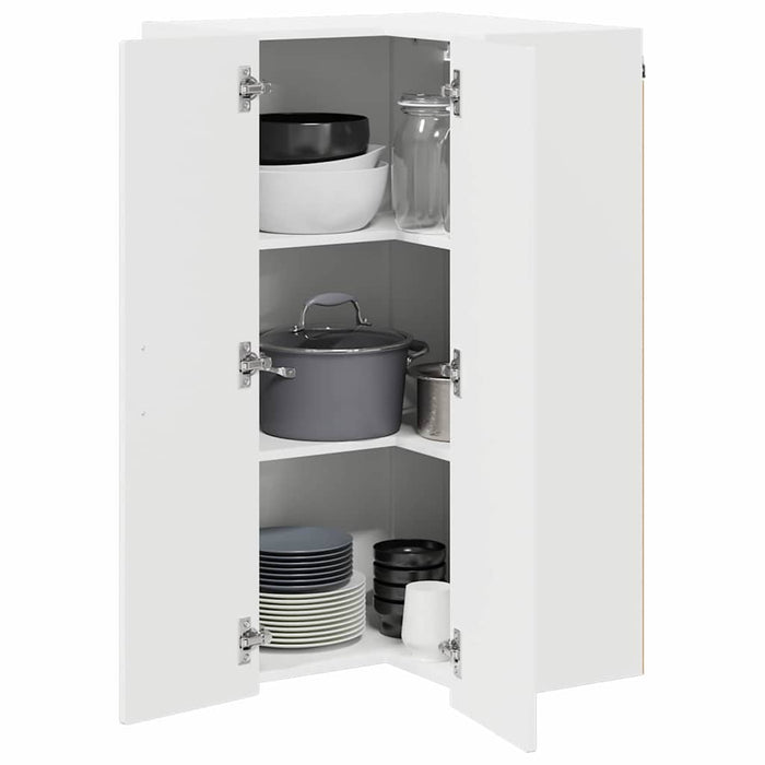 Kitchen Wall Cabinet Glossy Look White 57 X 57 X 100 Cm Nnppok
