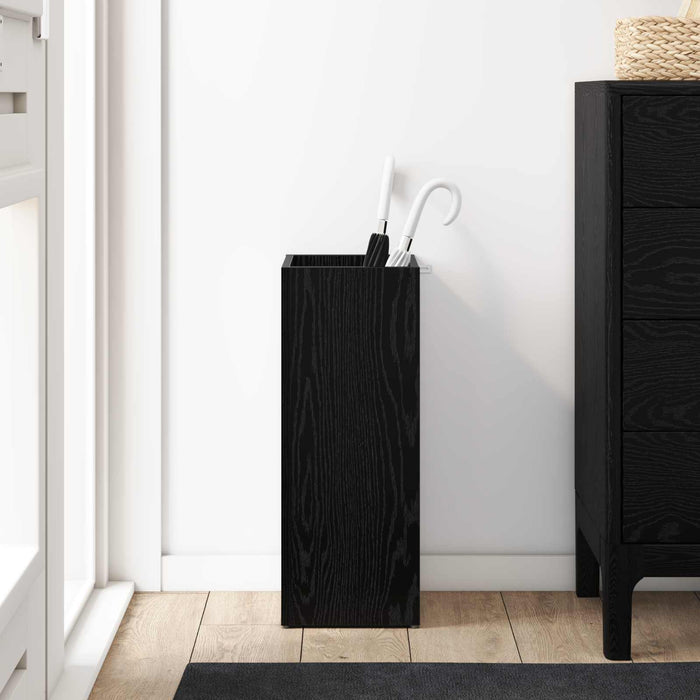 Umbrella Stand Black Oak 25 X 24.5 X 64 Cm Engineered Wood Nkkaol