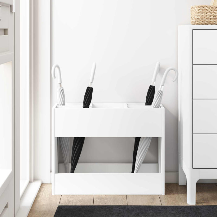 Umbrella Stand White 65 X 24 X 50 Cm Engineered Wood Nkkaxt