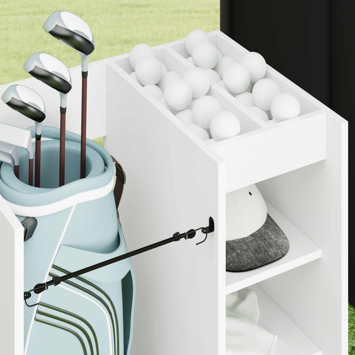 Golf Cabinet With Wheel Plain White 65 X 45 X 98 Cm Nkkaai